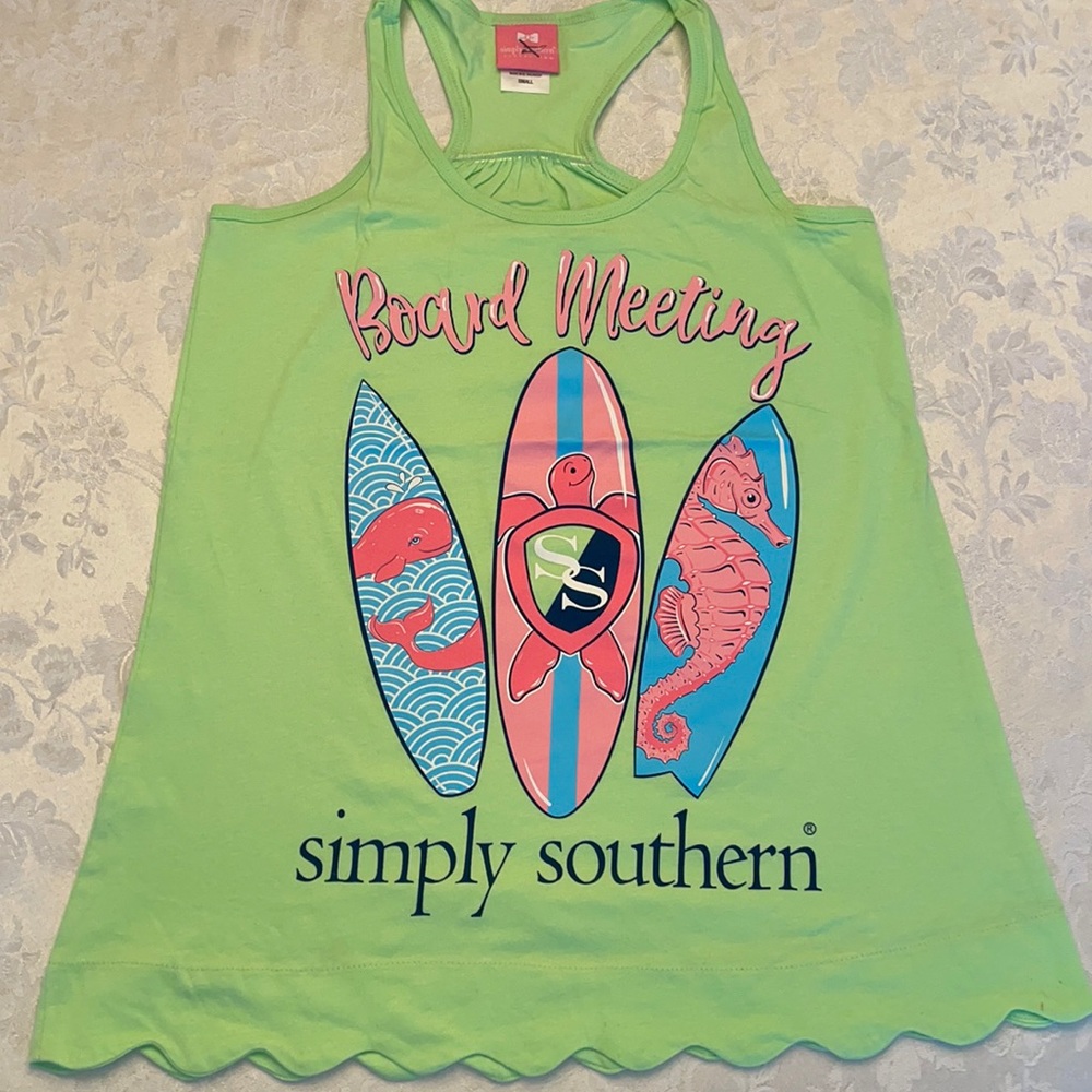 Simply Southern Racerback tank Board Meeting Sz S